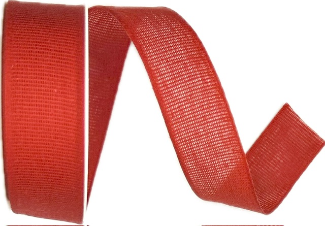 Stuha látková Nature Taft – Classic Red červená 25mm x 2m (9,-Kč/m)