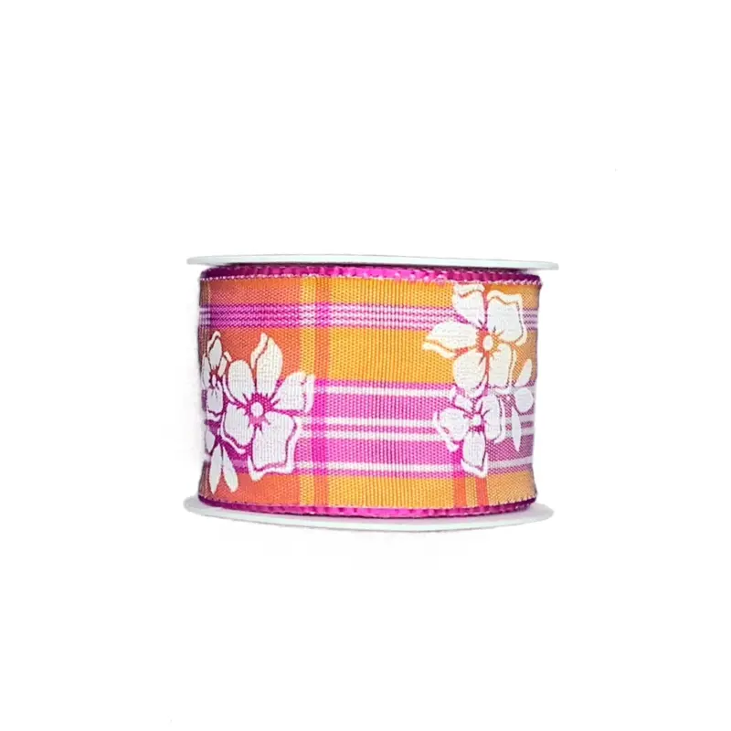 Stuha taftová Summer Blossom Pink-Orange oranžová 40mm x 2m (13,-Kč/m)