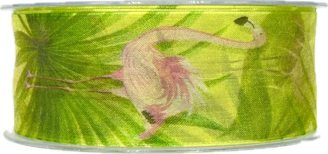 Stuha taftová ROSA FLAMINGO průsvitná 40mm x 2m (13,- Kč/m)