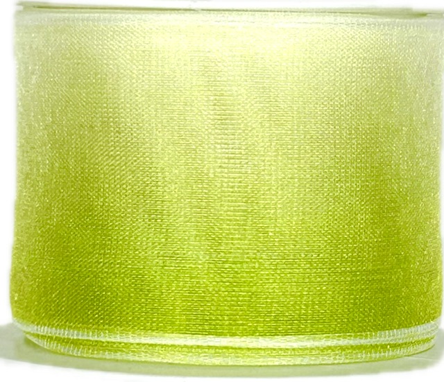 Stuha organzová DUO COLOR LIME limetkově zelená 40mm x 2m (11,-Kč/m)