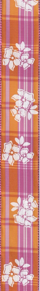 Stuha taftová Summer Blossom Pink-Orange oranžová 40mm x 2m (13,-Kč/m)