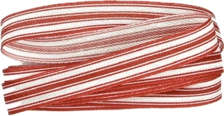 Stuha pruhovaná Color Stripes RED červená 15mm x 2m (5,- Kč/m)