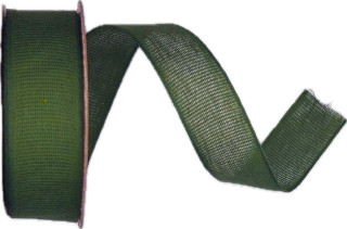Stuha látková Nature Taft – Forest Green tmavě zelená 25mm x 2m (9,-Kč/m)