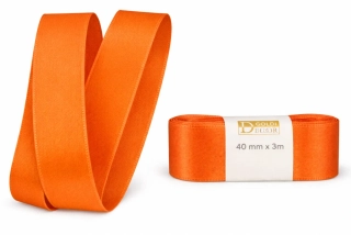 Stuha taftová Bright Orange oranžová 40mm x 3m (8,-Kč/m)