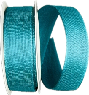 Bavlněná stuha CHANCE – Deep Turquoise tmavě tyrkysová 25mm x 3m (6,-Kč/m)