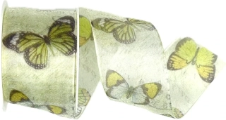Stuha organzová WHISPER FLIGHT GREEN 40mm x 2m (14,- Kč/m)