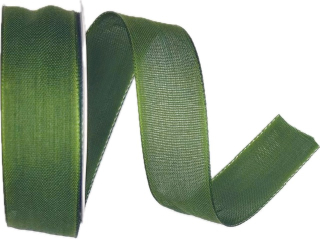 Bavlněná stuha CHANCE GREEN zelená 25mm x 3m (5,-Kč/m)