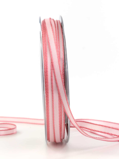Saténová skládaná stuha Satin Edge Soft Pink růžová 6mm x 2m (4,- Kč/m)