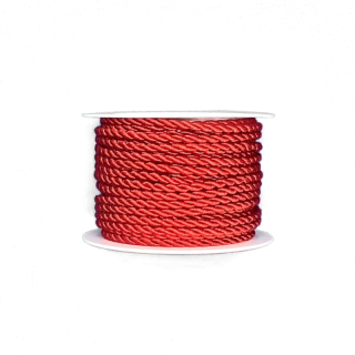 Provázek kroucený TwistCord Ruby Red červený 3mm x 4m ( 5,- Kč/m)